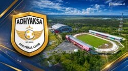 Logo Adhyaksa FC dan Stadion Tuah Pahoe Palangka Raya sebagai kandang baru Super League 2026/2027