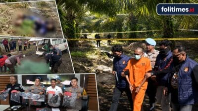 Kolase kasus pembunuhan di kebun sawit Mentaya Hulu Kotawaringin Timur, terduga pelaku diamankan polisi dan barang bukti ditampilkan