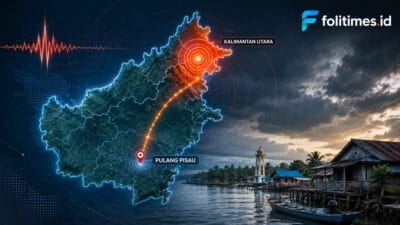 lustrasi peta sebaran gempa Kalimantan Utara dan kabar getaran yang disebut terasa hingga Pulang Pisau, Kalimantan Tengah.