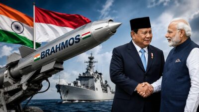 Ilustrasi kerja sama pertahanan Indonesia dan India melalui kesepakatan rudal BrahMos yang memperkuat strategi keamanan kawasan.