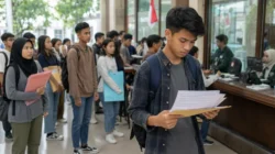 mahasiswa antre bantuan kuliah