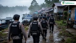 Pasukan kepolisian saat memperketat pengamanan lokasi pascakejadian di Desa Tumbang Kalemei, Kecamatan Katingan Tengah, Kabupaten Katingan. Foto Ilustrasi folitimes.id