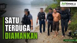 Tim khusus Polda Kalteng mengamankan satu orang yang diduga terlibat dalam penyerangan terhadap personel Satresnarkoba Polres Katingan di kawasan aliran sungai. Foto: Istimewa