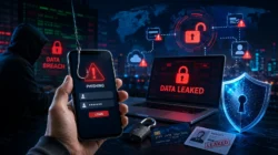 ancaman siber seperti phishing, malware, dan kebocoran data yang mengincar pengguna internet serta keamanan identitas digital.