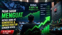 Ilustrasi pergerakan IHSG pada perdagangan saham di Bursa Efek Indonesia