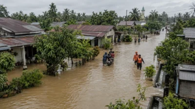 Banjir Langkat Rendam Tiga Kecamatan, Air Berangsur Surut