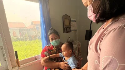 Dokumentasi pelayanan kesehatan pada publikasi penanganan dampak karhutla.