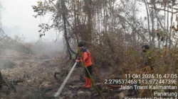 Dokumentasi BPB-PK Kalteng: petugas menangani kebakaran hutan dan lahan