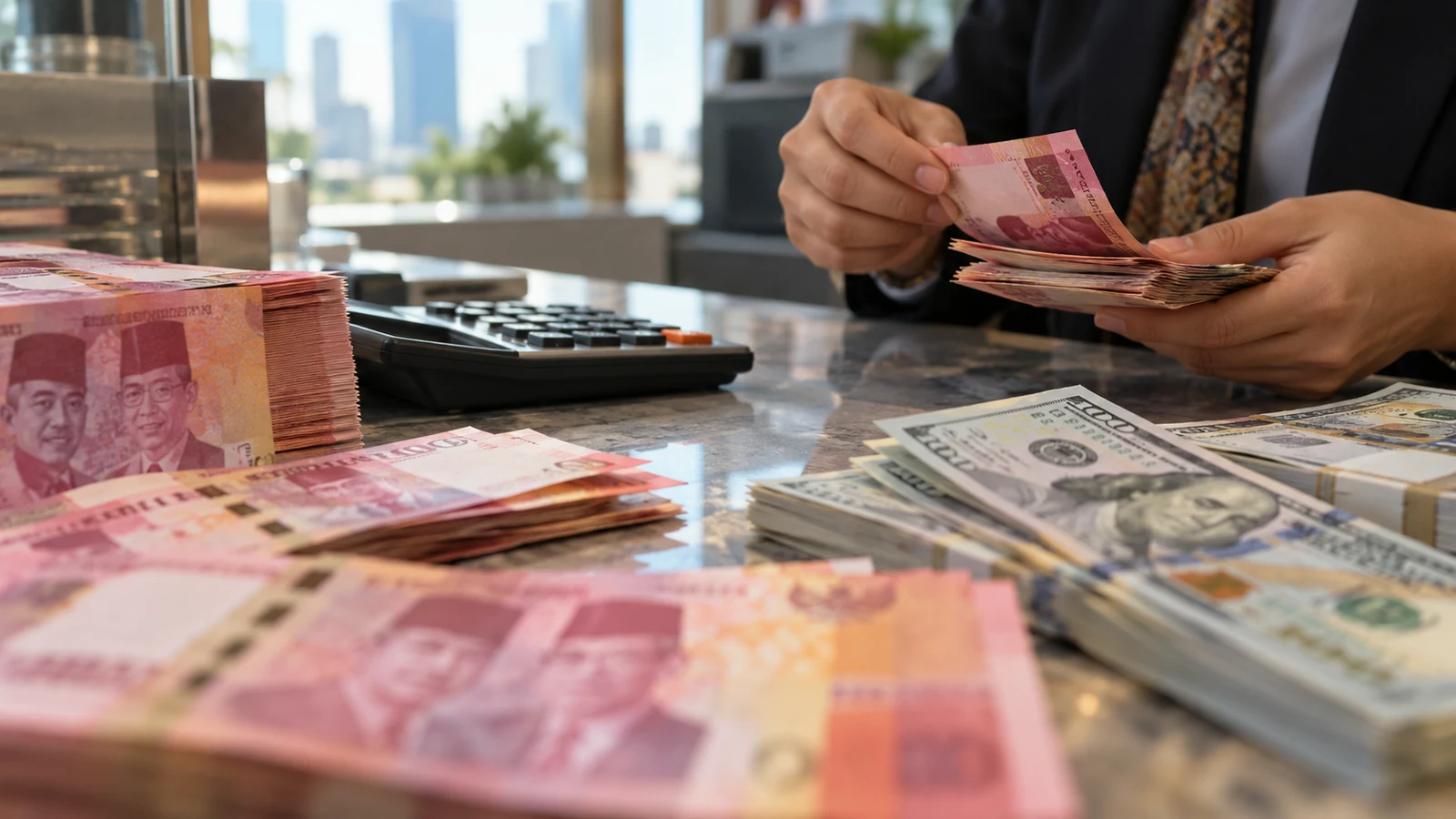 Ilustrasi AI: nilai tukar rupiah terhadap dolar AS
