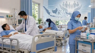 Ilustrasi AI: pelayanan rumah sakit dan anggaran kesehatan