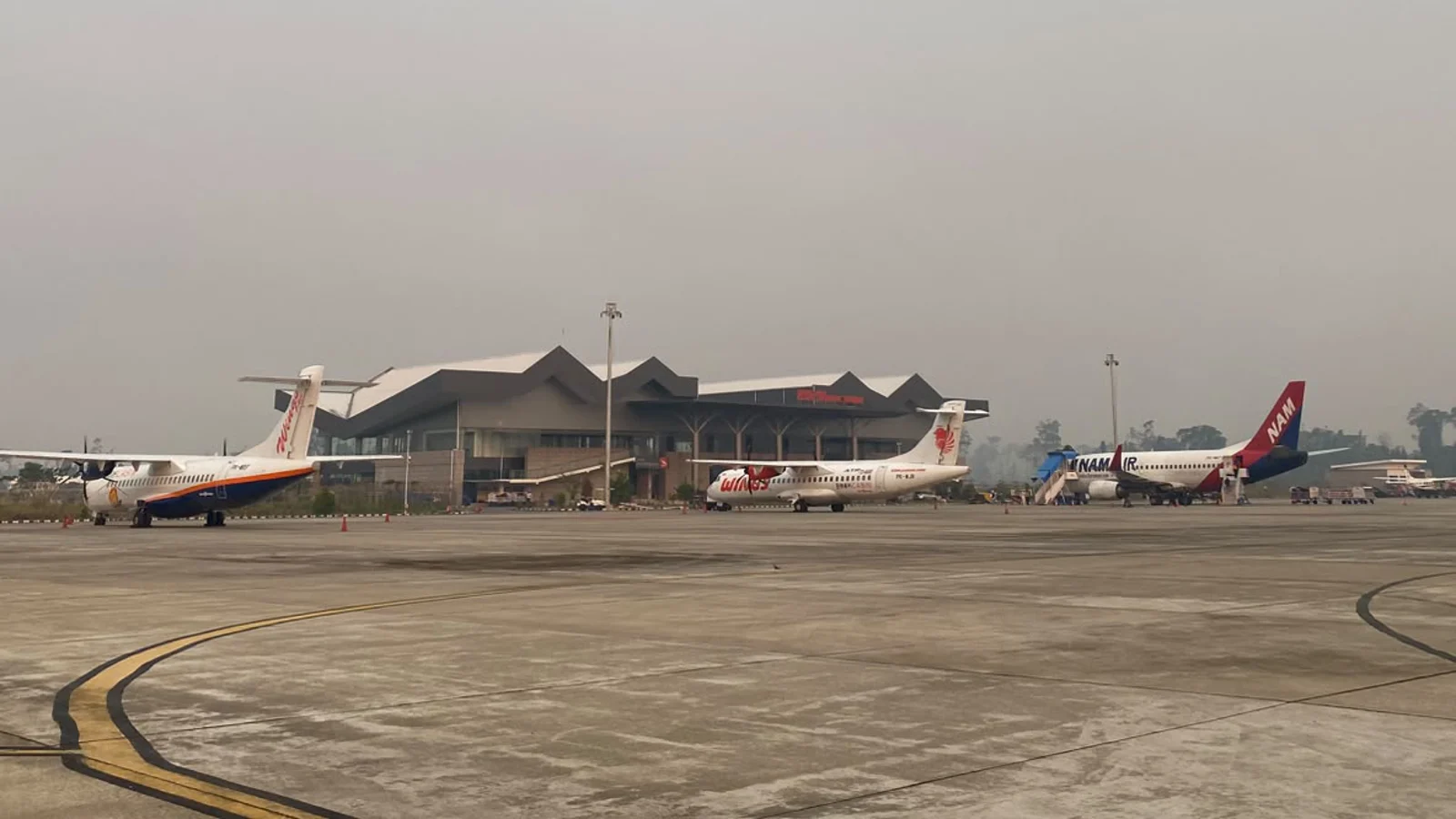 Dokumentasi bandara terdampak kabut asap, sumber Direktorat Jenderal Perhubungan Udara.
